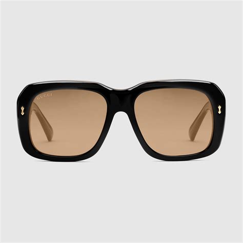 gucci rectangular acetate sunglasses black|gucci sunglasses with rhinestones.